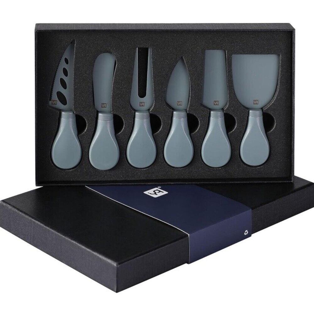 Premium Stainless Steel Cheese Tool Set 6 Pc‎ Charcuterie Knives Slicer Cutter